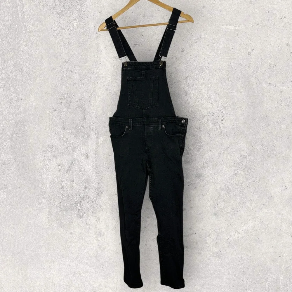 Naked Famous‎ Japanese Denim Black Overalls Womens Size Medium Canada Made Jeans - Picture 3 of 16